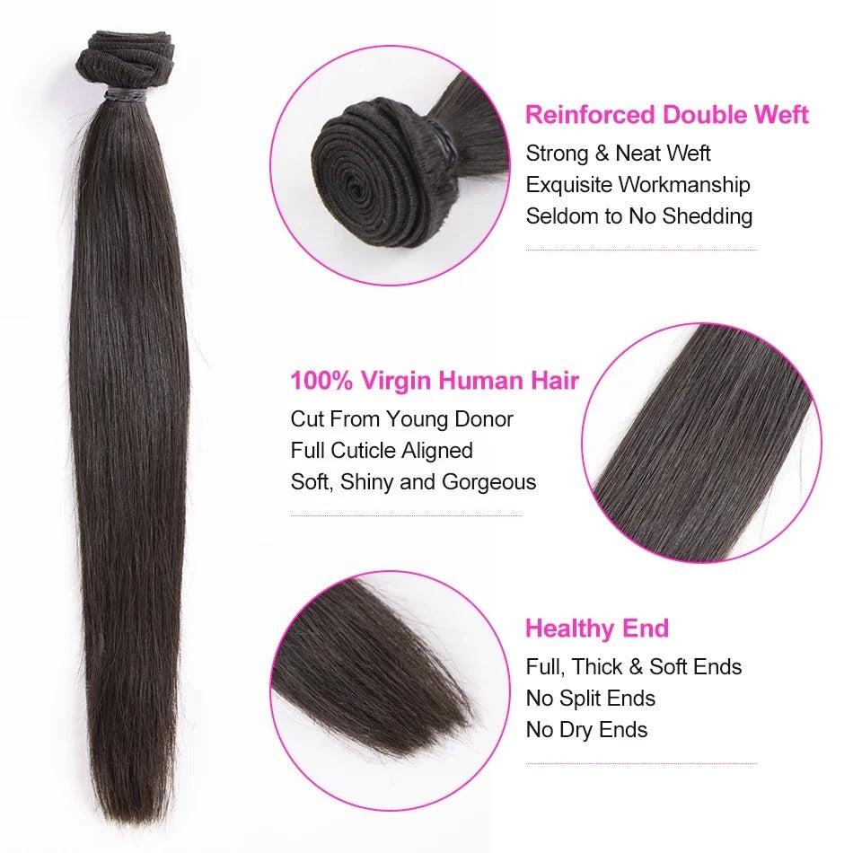Straight 100% virgin Hair Bundles