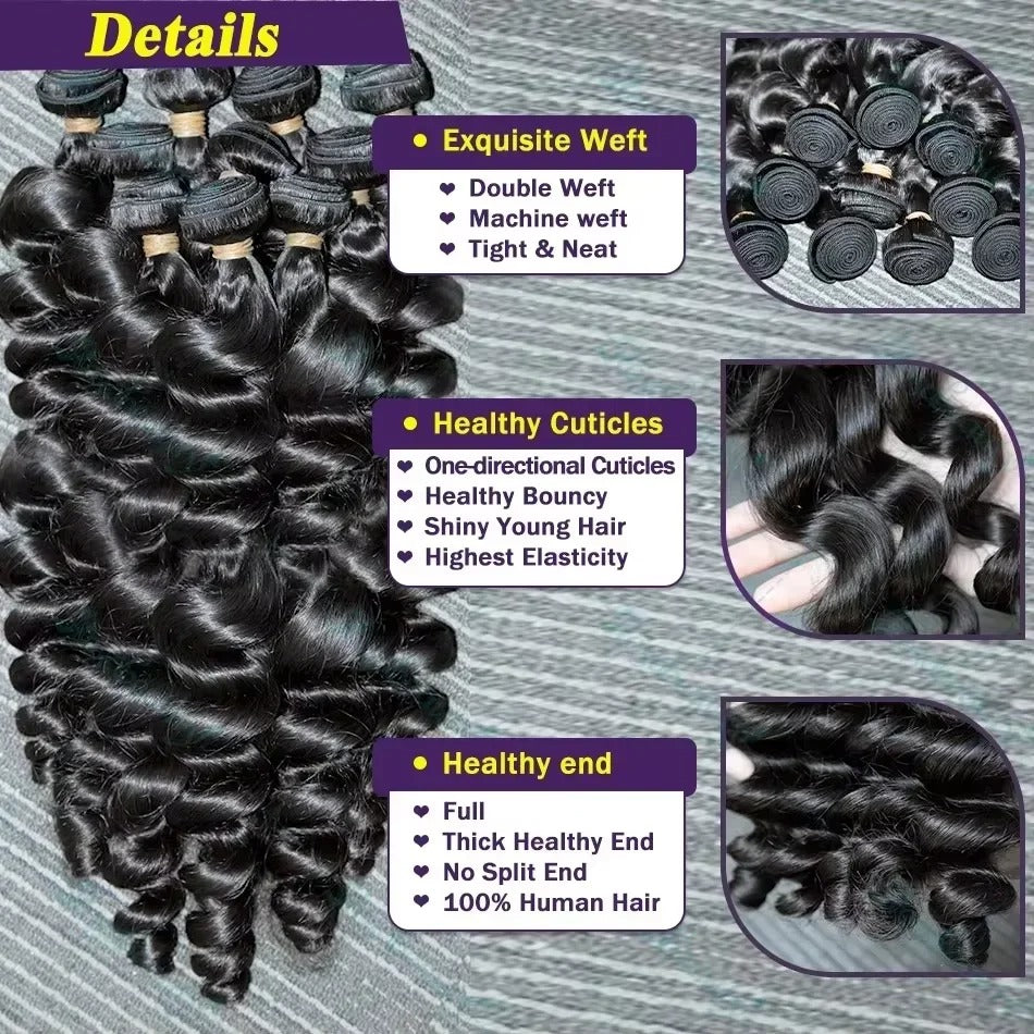 100% Virgin Hair Loose wave Bundles
