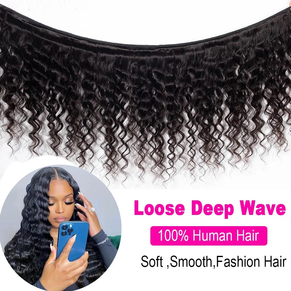 100% Virgin Hair loose deep wave Bundles